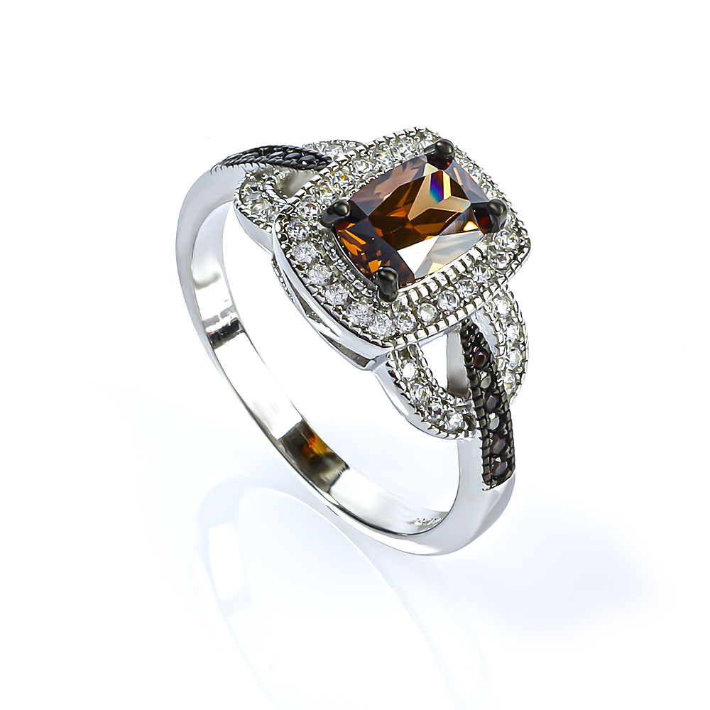 Sterling silver chocolate diamond rings discount