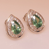 Alexandrite Pear Cut Silver Stud Earrings