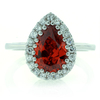 Silver Fire Cherry Opal Ring