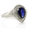 Pear Cut Sapphire Silver Ring