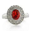 Stunning Mexican Fire Cherry Opal Silver Ring