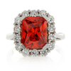 Stylish Sterling Silver Fire Cherry Opal Ring