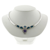 Australian Opal and Tanzanite Silver Necklace