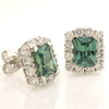 Square Alexandrite Fashion Silver Earrings