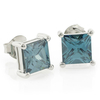 Princess Cut Alexandrite Silver Earrings