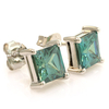 Princess Cut Alexandrite Silver Earrings