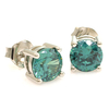 Solitaire Alexandrite Stud Silver Earrings