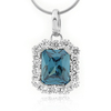 Emerald Cut Alexandrite Sterling Silver Pendant
