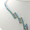 Mexican Blue Fire Opal Silver Necklace