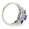 3 Stone Tanzanite Sterling Silver Ring