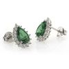Alexandrite Pear Cut Framed Silver Earrings