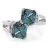Double Stone Alexandrite Sterling Silver Ring