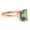 Emerald Cut Color Changing Alexandrite Silver Ring