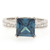 Alexandrite Engagement Sterling Silver Ring