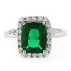 Gorgeous Green Emerald Silver Ring