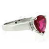 Elegant Red Ruby Promise Silver Ring