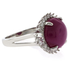 12 mm Red Star Ruby Sterling Silver Ring
