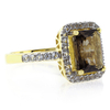 Genuine Emerald Cut Smoky Topaz Sterling Silver Ring