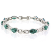 Marquise Cut Alexandrite Silver Bracelet