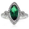 Elegant Marquise Cut Emerald Ring