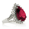 Sterling Silver Ruby Pear Cut Ring
