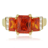 14K Gold Plated Sterling Silver Three Stone Opal Ring