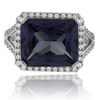 Emerald Cut Color Change Alexandrite Silver 925 Ring