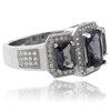 3 Emerald Cut Color Change Alexandrite Silver Ring