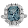 Aquamarine Framed Sterling Silver Ring