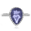 Pear Cut Corundum Alexandrite Silver Ring