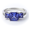 Sterling Silver 3 Stone Tanzanite Ring