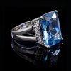 Huge Aquamarine Sterling Silver Ring