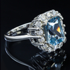 Aquamarine Framed Sterling Silver Ring