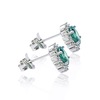 Alexandrite Oval Cut Framed Silver Earrings