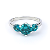 3 Stone Alexandrite (Changing Color Gemstone) Silver Ring