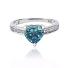 Sterling Silver Heart Shape Alexandrite and Cubic Zirconia Ring