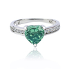Sterling Silver Heart Shape Alexandrite and Cubic Zirconia Ring