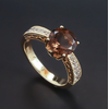 Smoky Topaz Round Cut Stone Sterling Silver Ring
