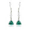 Silver Drop Earrings Trillion Cut Alexandrite