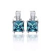 Princess Cut Alexandrite Sterling Silver Earrings