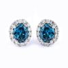 Oval Cut Alexandrite Sterling Silver Earrings