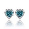 Alexandrite Heart Shape Sterling Silver Earrings