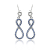 Silver Infinity Earrings with Tanzanite