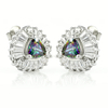 Mystic Topaz Earrings with Silver 925 Trillion Cut Stone