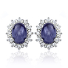 Earrings with Star Sapphire Sterling Silver