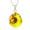 100% Natural Amber With Ant Silver Pendant 25mm x 15mm