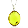 Genuine Ant Amber Silver Pendant From Mexico 32 mm x 20 mm