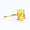 Genuine Mexican Opal Cabuchon 14K Solid Gold Ring