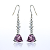 Silver Drop Earrings Trillion Cut Alexandrite