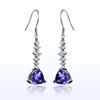 Silver Drop Earrings Trillion Cut Alexandrite
